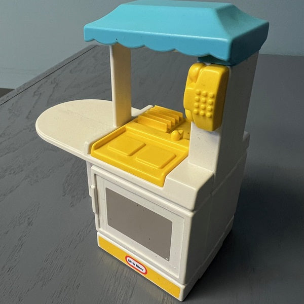 Little Tikes Vintage Dollhouse Kitchen Island Blue Yellow