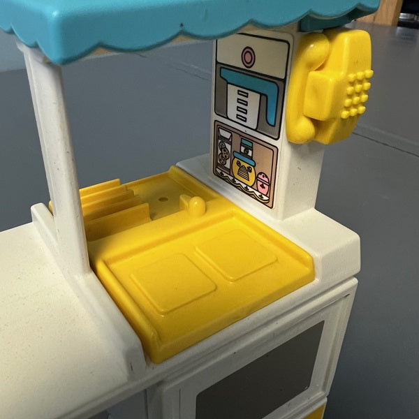 Little Tikes Vintage Dollhouse Kitchen Island Blue Yellow