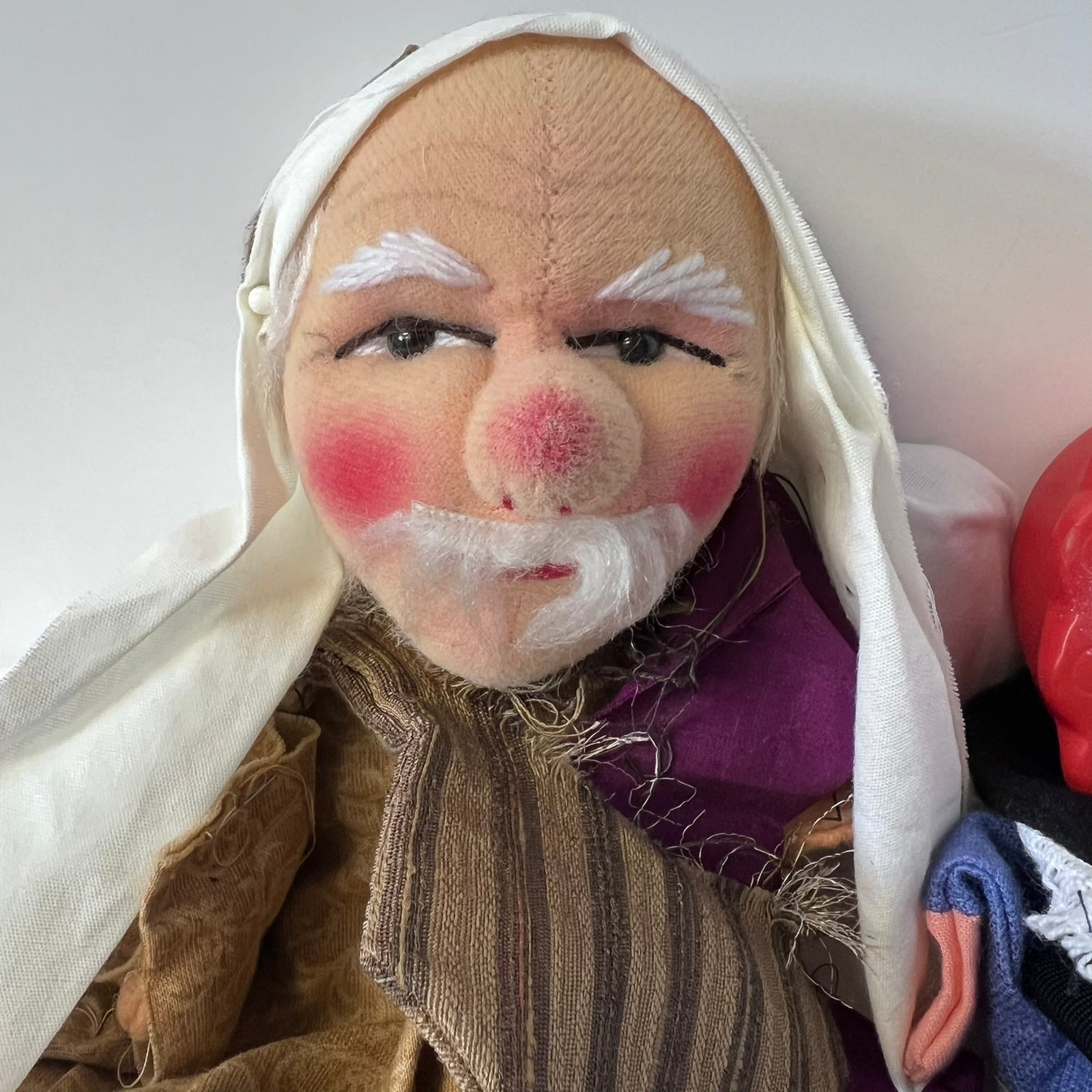 Lot of 4 Vintage Fairy Tale Hand Puppets Grandma Witch King Jester 1970s