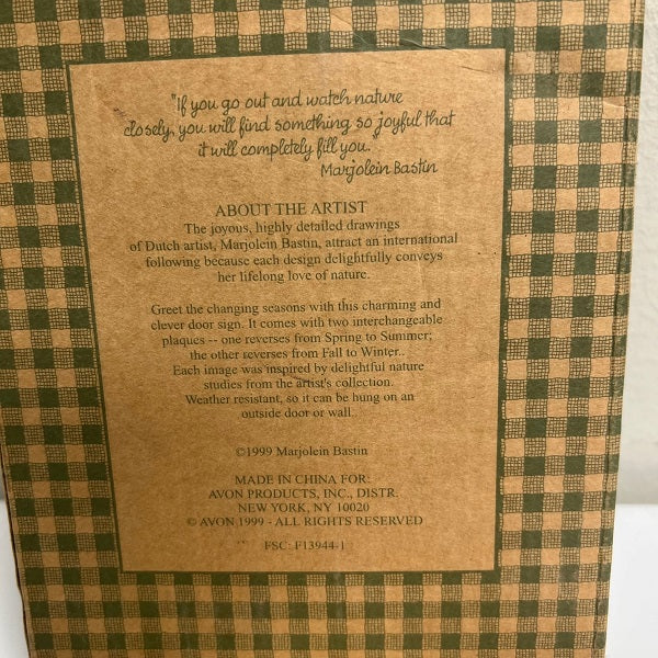 Marjolein Bastin Four Season Welcome Sign Wood Two Sided 1999