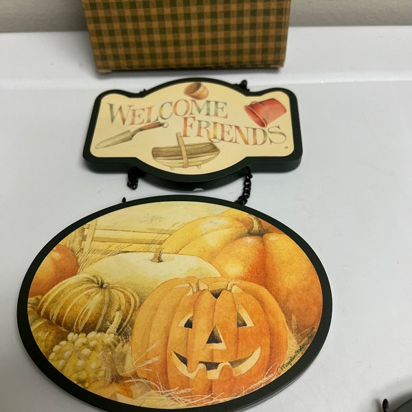 Marjolein Bastin Four Season Welcome Sign Wood Two Sided 1999