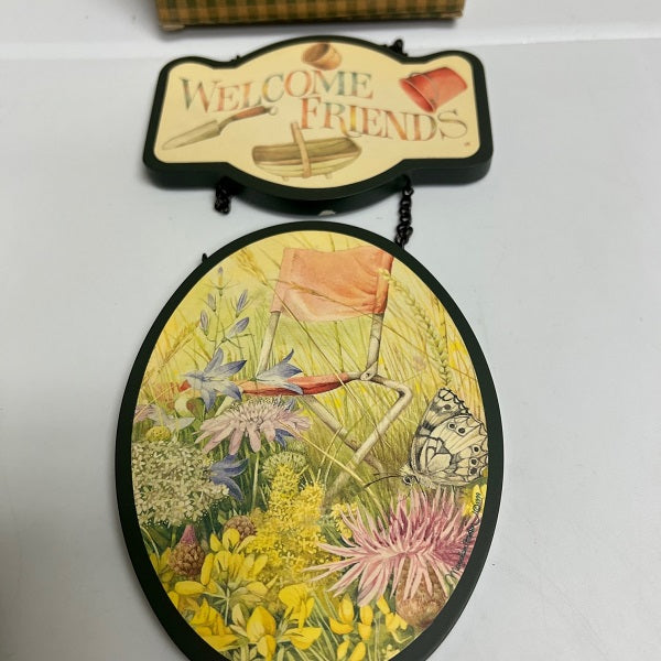 Marjolein Bastin Four Season Welcome Sign Wood Two Sided 1999