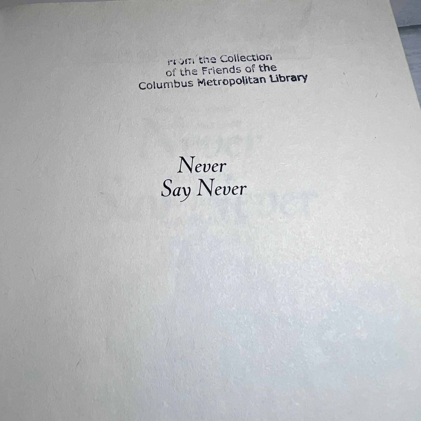 Never Say Never by Lisa Wingate Paperback Novel 2019