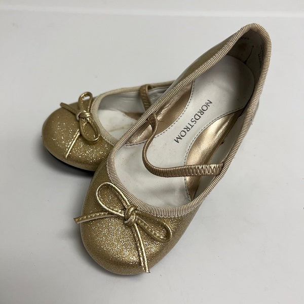 Nordstrom Metallic Gold Sparkle Ballet Flat Girls Size