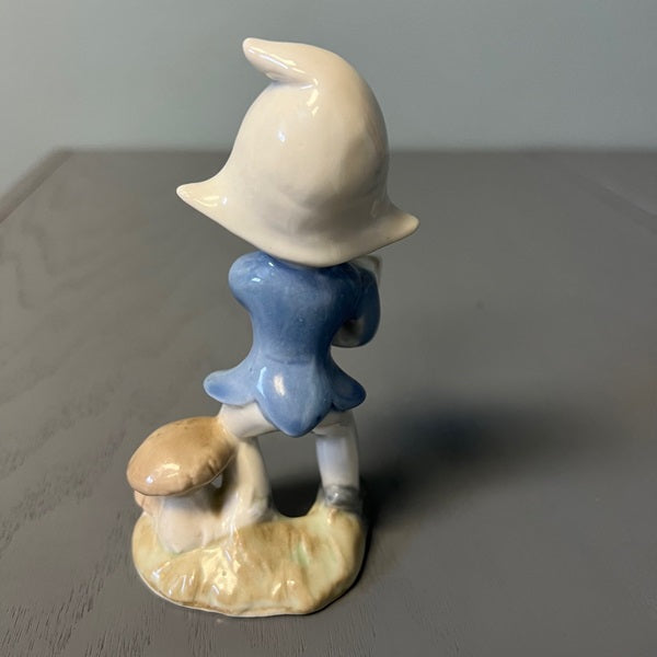 Porcelain Blue Pixie Elf Figurine Vintage Christmas Gifts