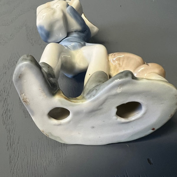 Porcelain Blue Pixie Elf Figurine Vintage Christmas Gifts