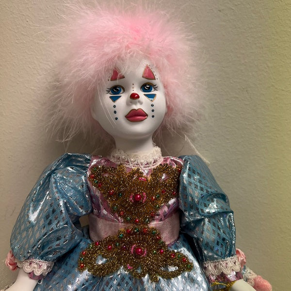 Porcelain Clown Doll by Kingstate The Dollcrafter 14in Signed Doll