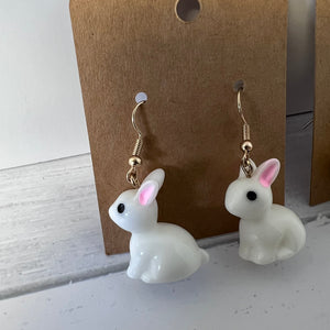 Resin Easter Earring Set Bunny Sheep 2 Pair Farmhouse