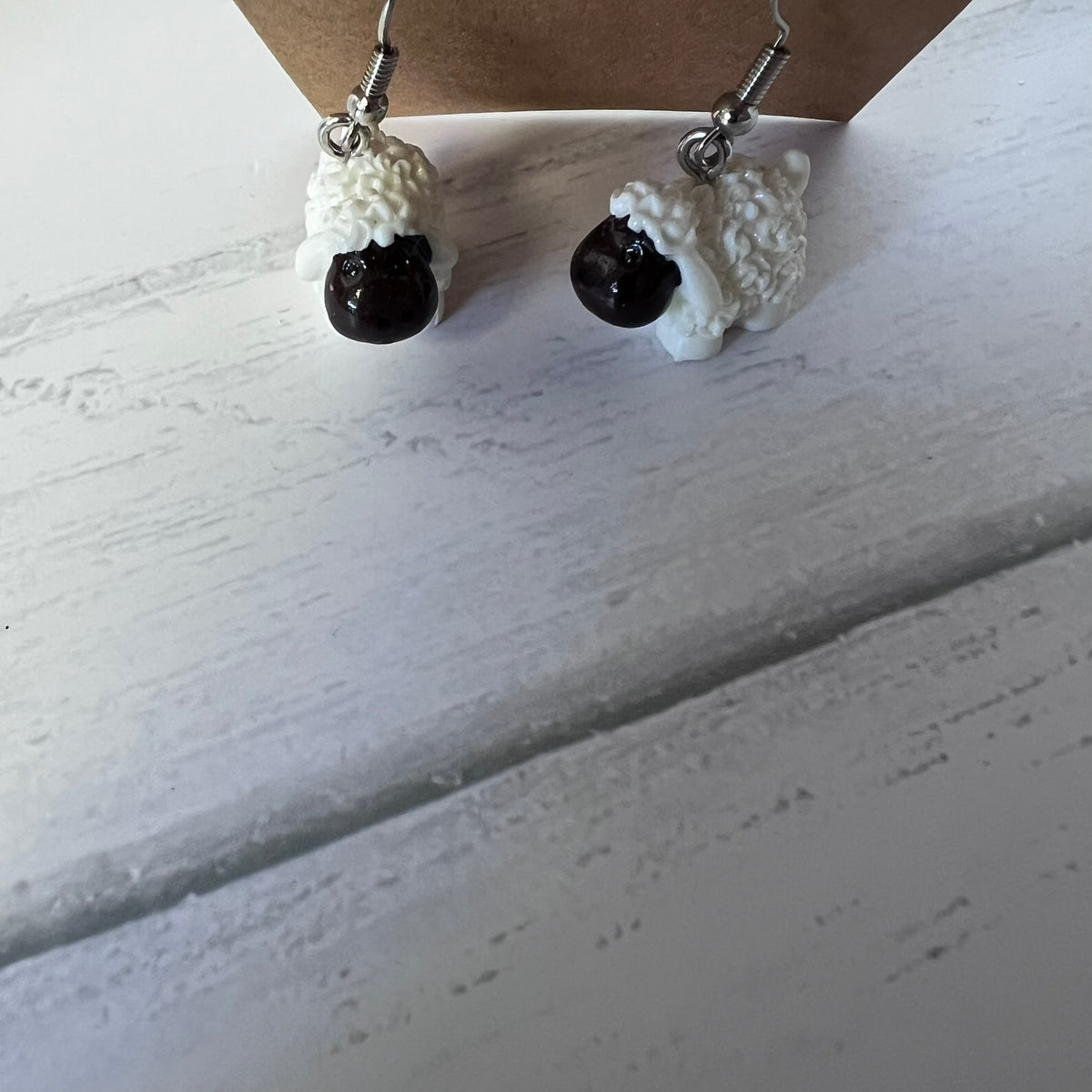 Resin Easter Earring Set Bunny Sheep 2 Pair Farmhouse