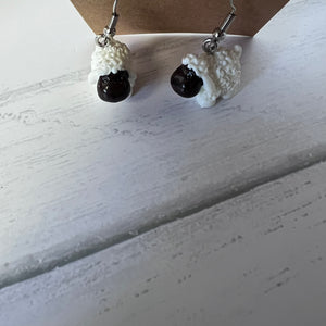 Resin Easter Earring Set Bunny Sheep 2 Pair Farmhouse