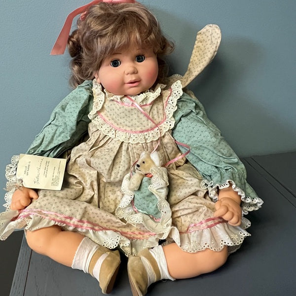 Robin Wood American Playmates Baby Doll with Teddy Bear 20 inch Doll