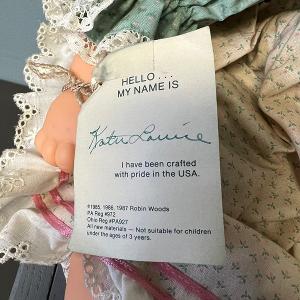 Robin Wood American Playmates Baby Doll with Teddy Bear 20 inch Doll