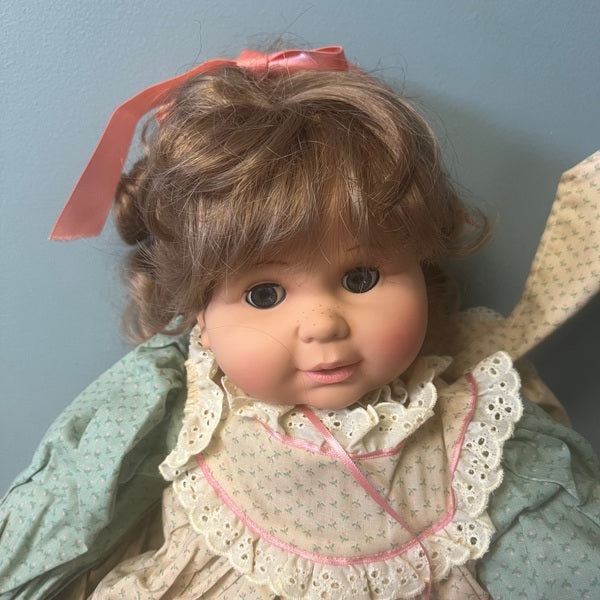 Robin Wood American Playmates Baby Doll with Teddy Bear 20 inch Doll