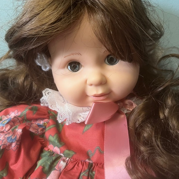 Robin Woods American Playmates 20" Baby Doll in Red Floral Dress