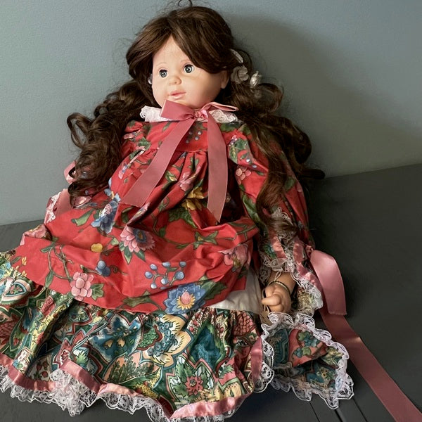 Robin Woods American Playmates 20" Baby Doll in Red Floral Dress