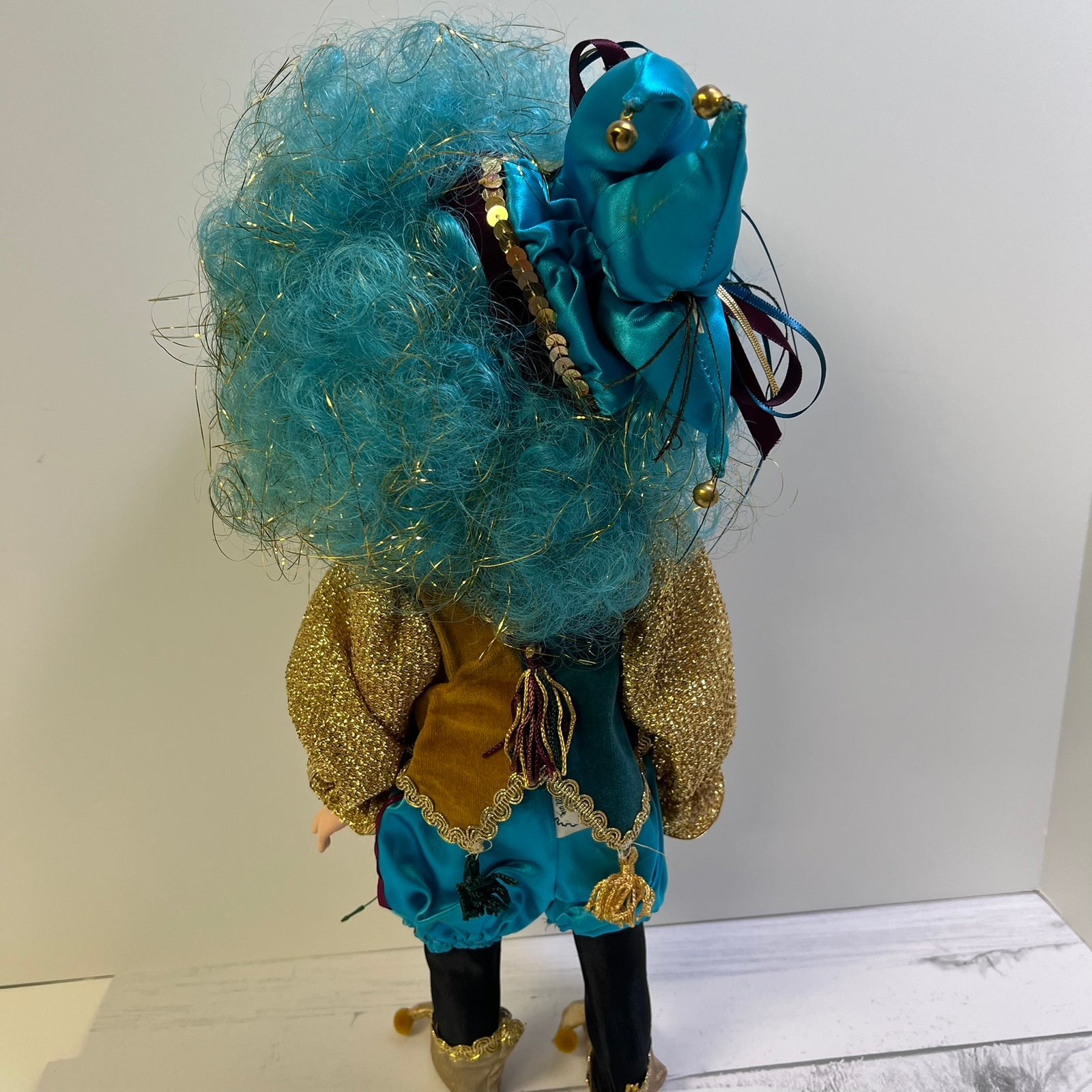 Robin Woods Amuse Doll 1988 14 Vinyl Jester Doll with Blue Hair
