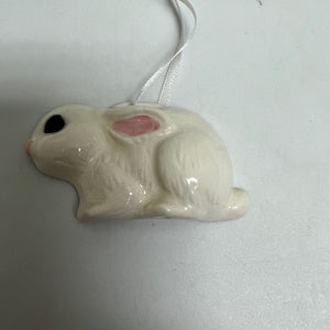 Small Ceramic White Rabbit Ornament