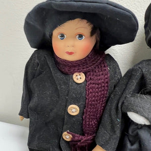 Springford Porcelain Boy and Girl Amish Dolls Set of 2 12in