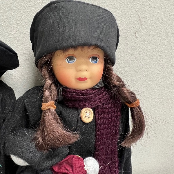 Springford Porcelain Boy and Girl Amish Dolls Set of 2 12in