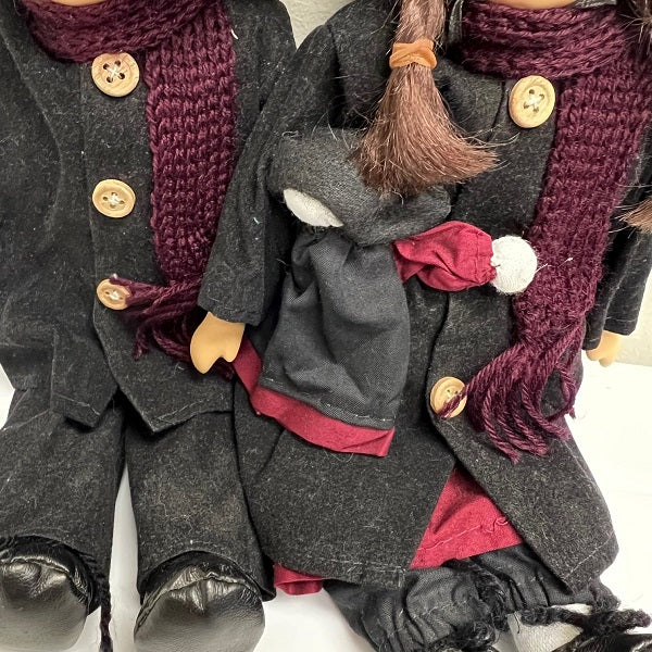 Springford Porcelain Boy and Girl Amish Dolls Set of 2 12in