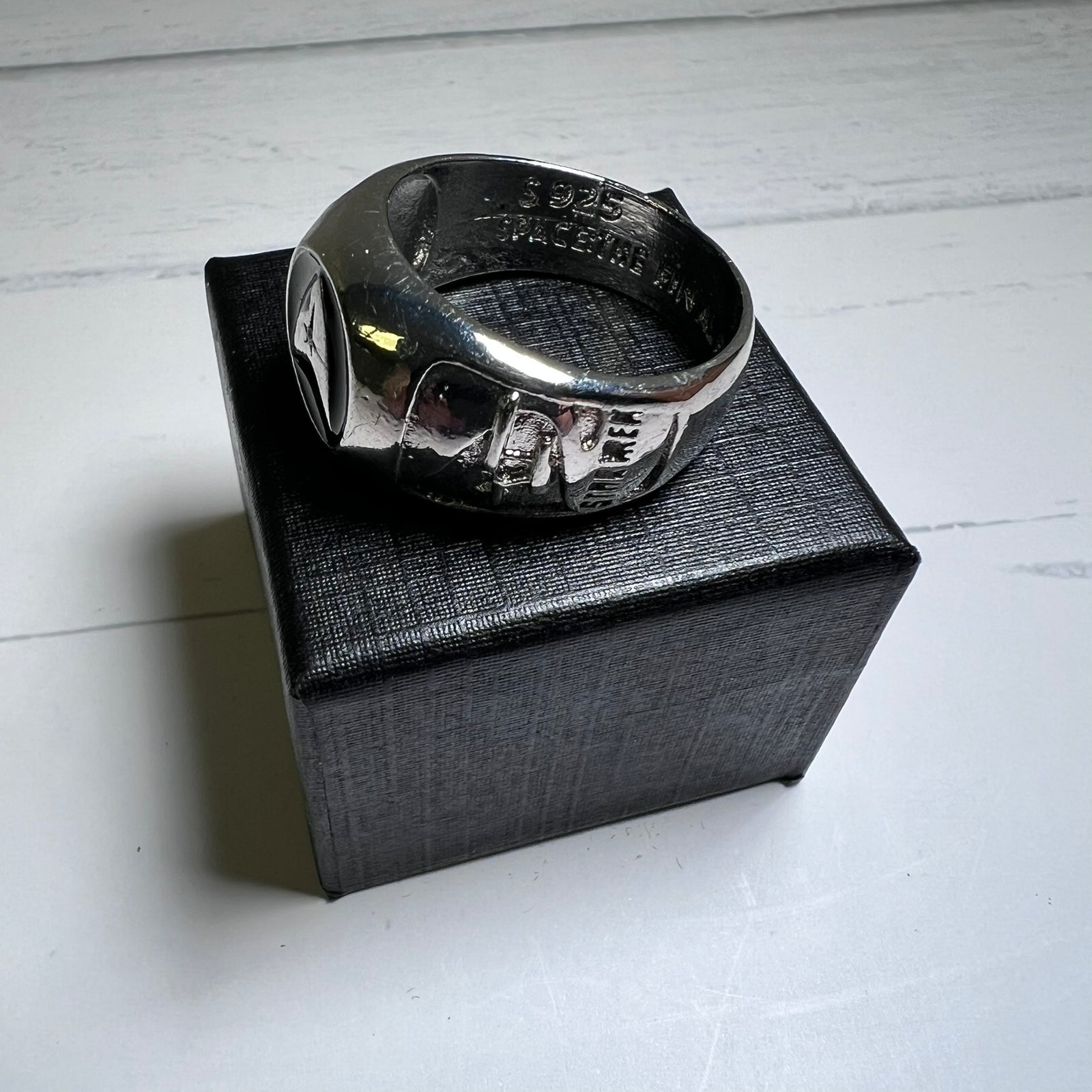 Star Trek 50th Anniversary Onyx Insignia Ring S925 The Final Frontier Size 10