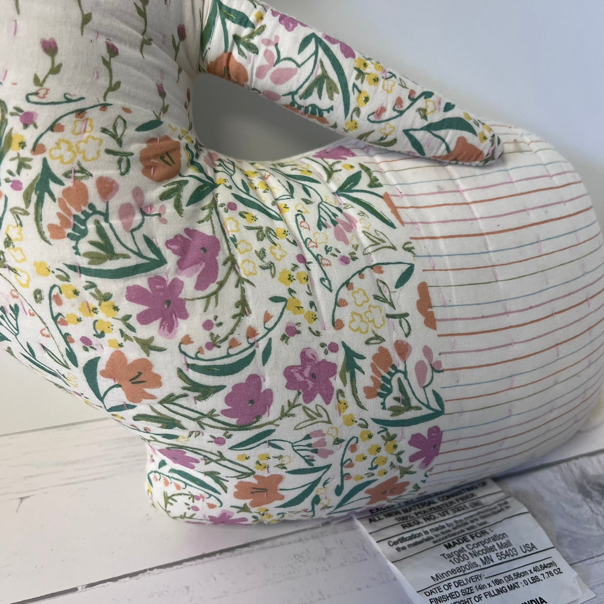 Target Threshold Bunny Rabbit Decorative Pillow Floral Quilted Cottagecore Easter 2023