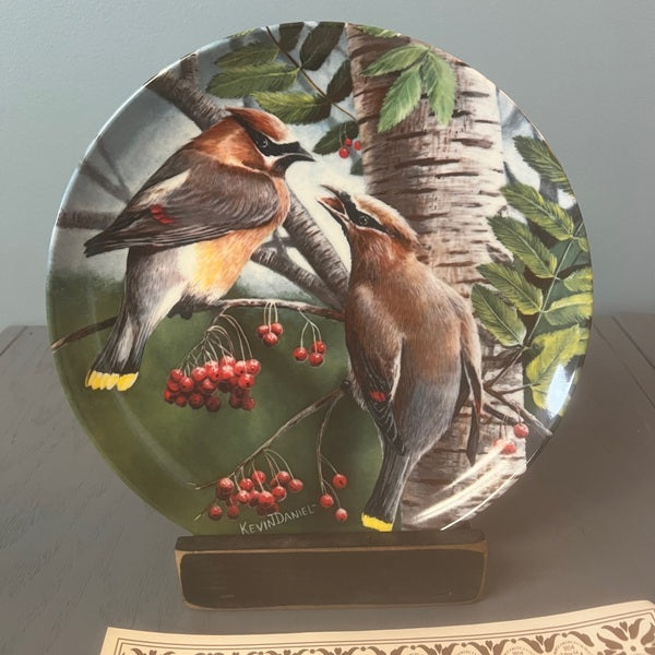 The Cedar Waxing Collectible Plate Kevin Daniel 1987