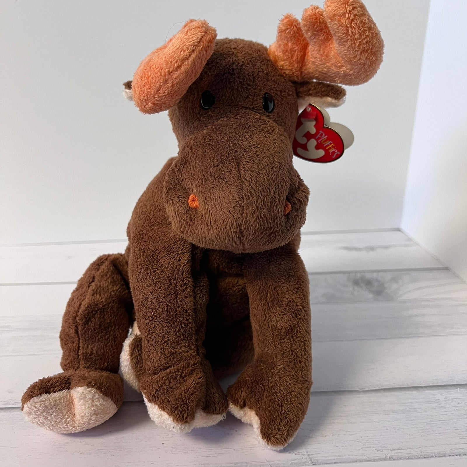 Ty Pluffies Lumpy the Moose Plush 2003 13" TyLux Stuffed Animal