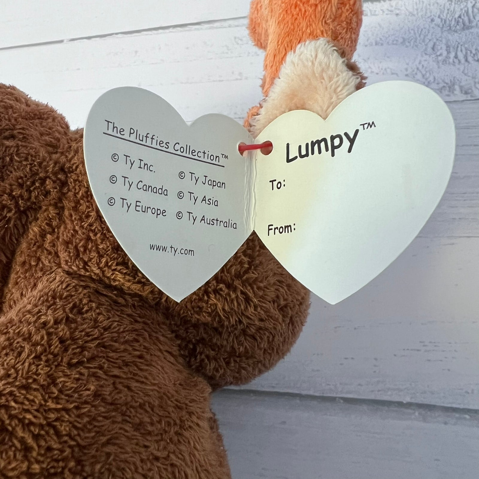 Ty Pluffies Lumpy the Moose Plush 2003 13" TyLux Stuffed Animal