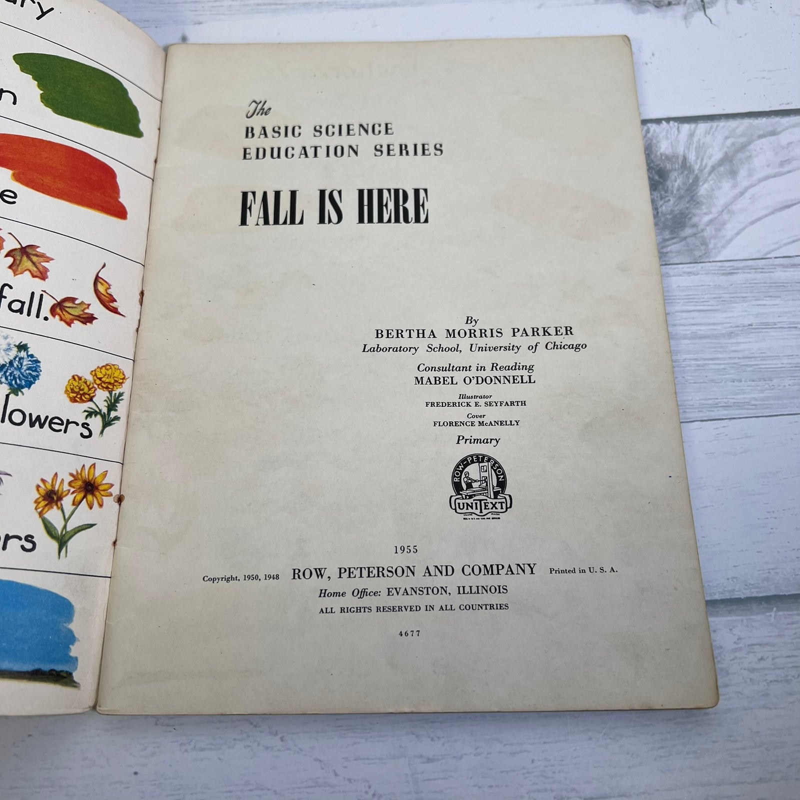 Vintage 1948 Fall Is Here Bertha Morris Parker Children's Book Educational 