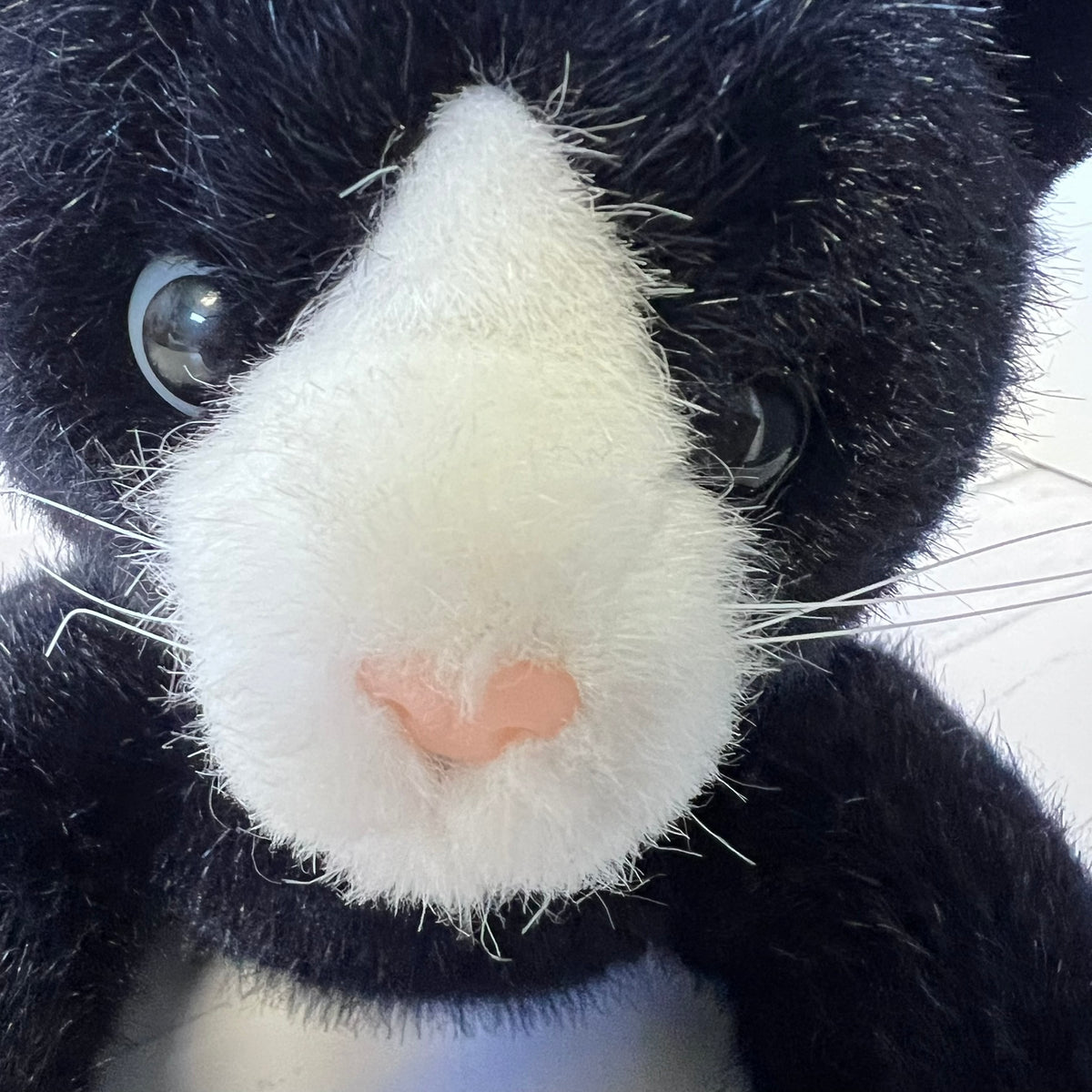 Vintage 1992 Dakin Black Cat Plush 14" Tuxedo Kitty White Whiskers