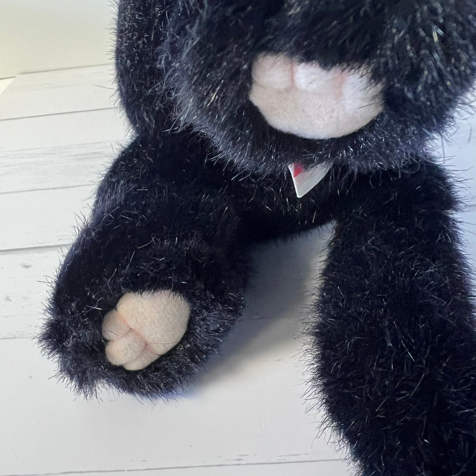 Vintage 1992 Dakin Black Cat Plush 14" Tuxedo Kitty White Whiskers
