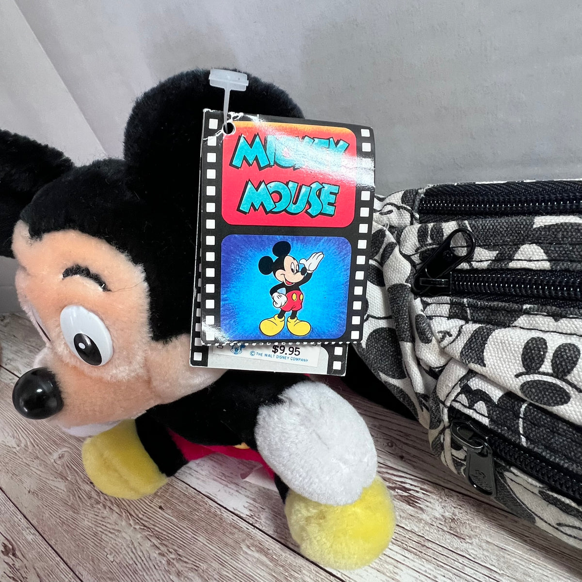 Vintage 90s Disney Mickey & Co Fanny Pack & NWT Mickey Mouse Plush Toy Lot