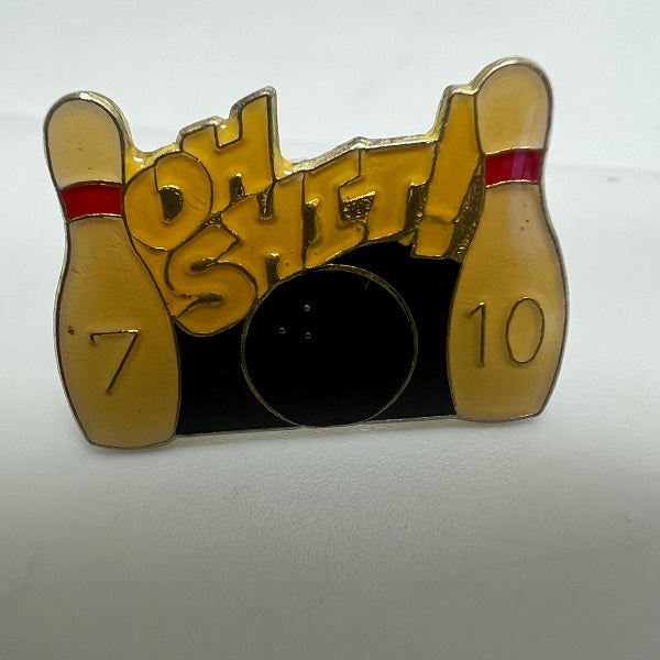 Vintage Bowling Ball and Pins Split Lapel Pin