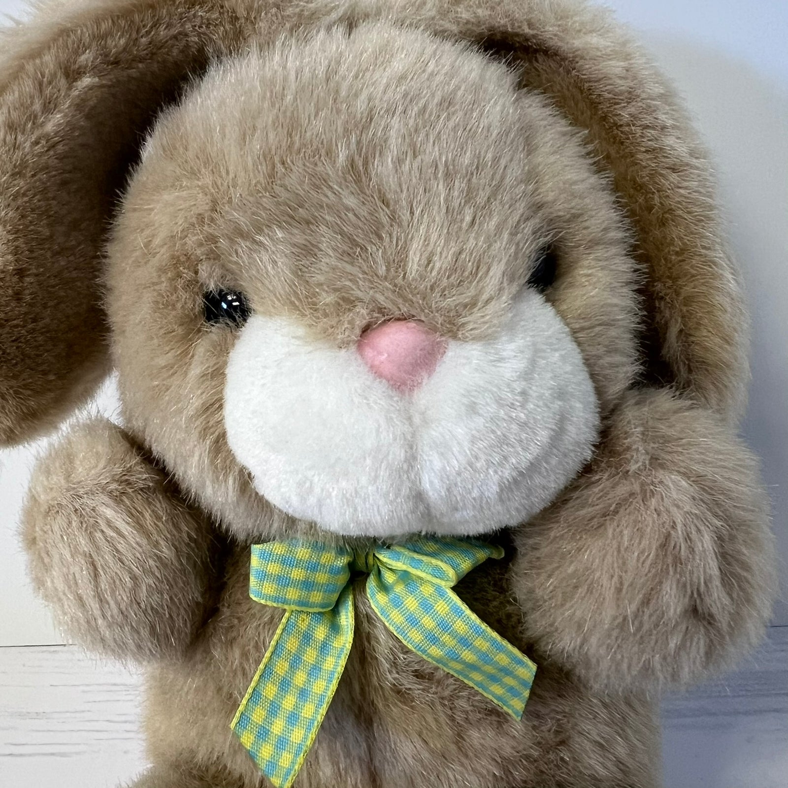 Vintage Chosun Bunny Plush 9 Easter Rabbit Carrot Paw Pads Korea 1980s
