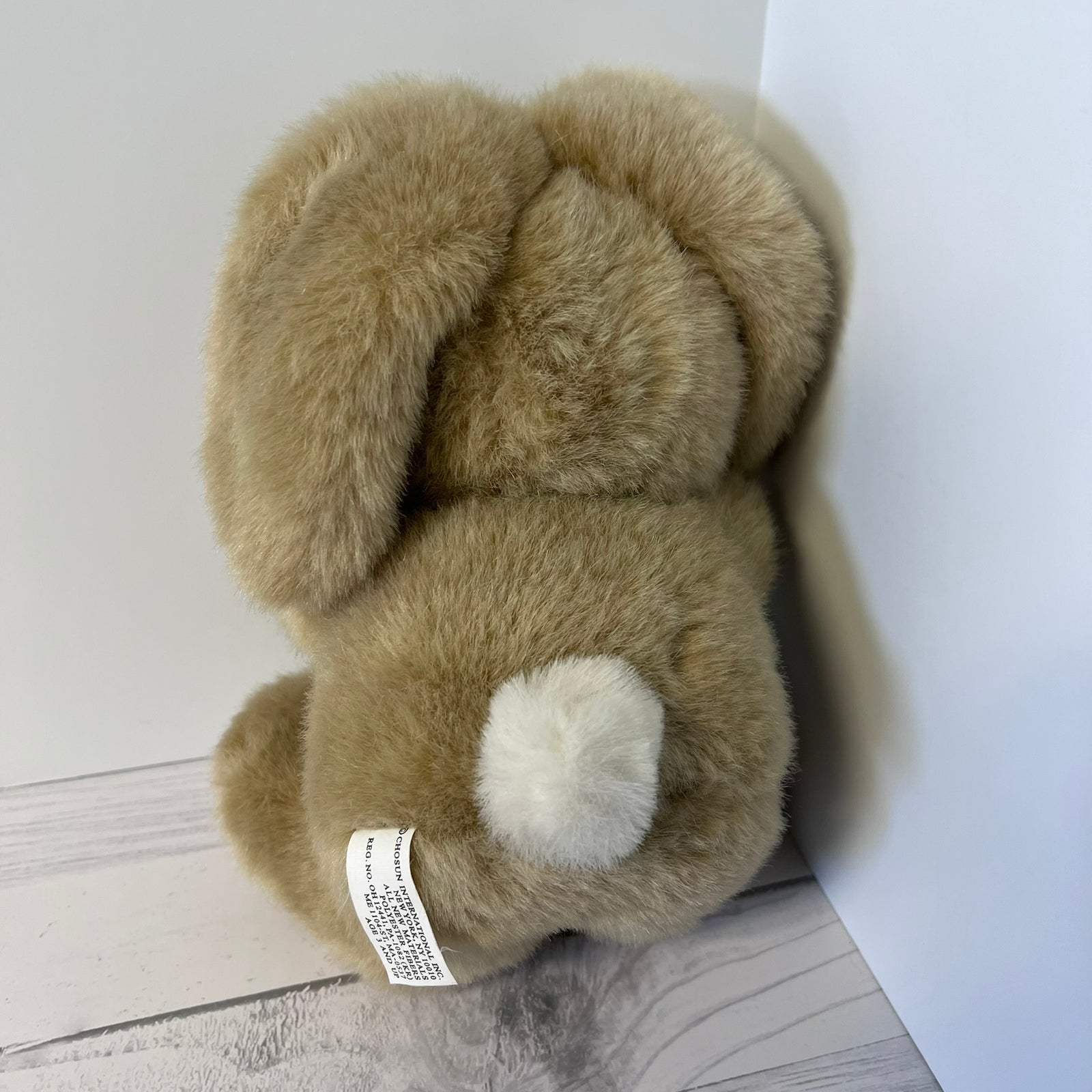 Vintage Chosun Bunny Plush 9 Easter Rabbit Carrot Paw Pads Korea 1980s