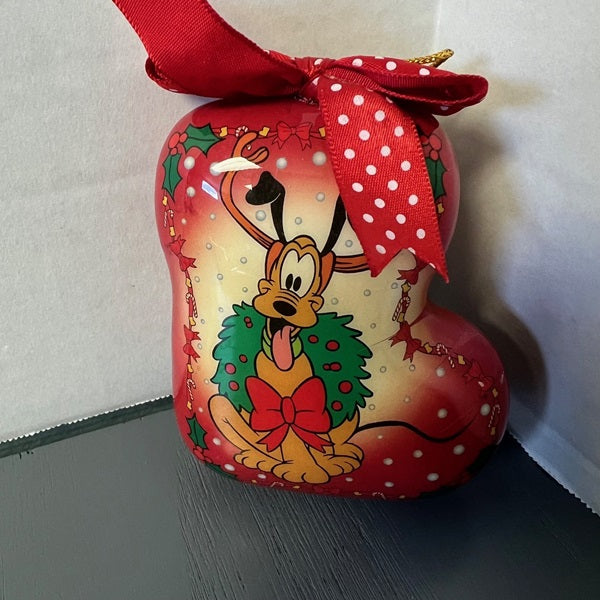 Vintage Disney Decoupage Plastic Ornaments Lot of 5 Mickey Donald  Pluto 