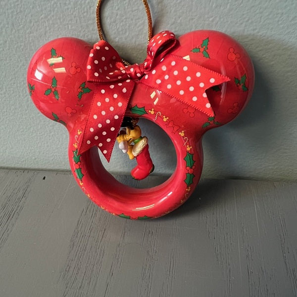 Vintage Disney Ornament Mickey Mouse Ears with Pluto Hanging Ornament