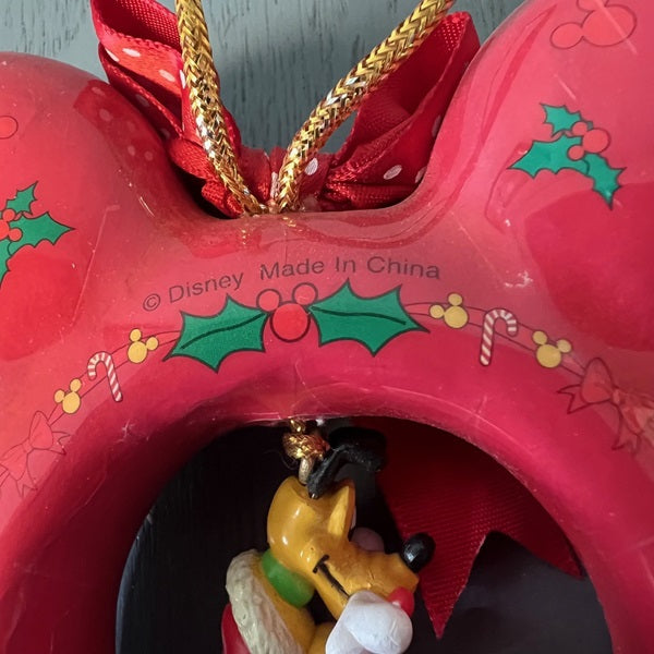 Vintage Disney Ornament Mickey Mouse Ears with Pluto Hanging Ornament