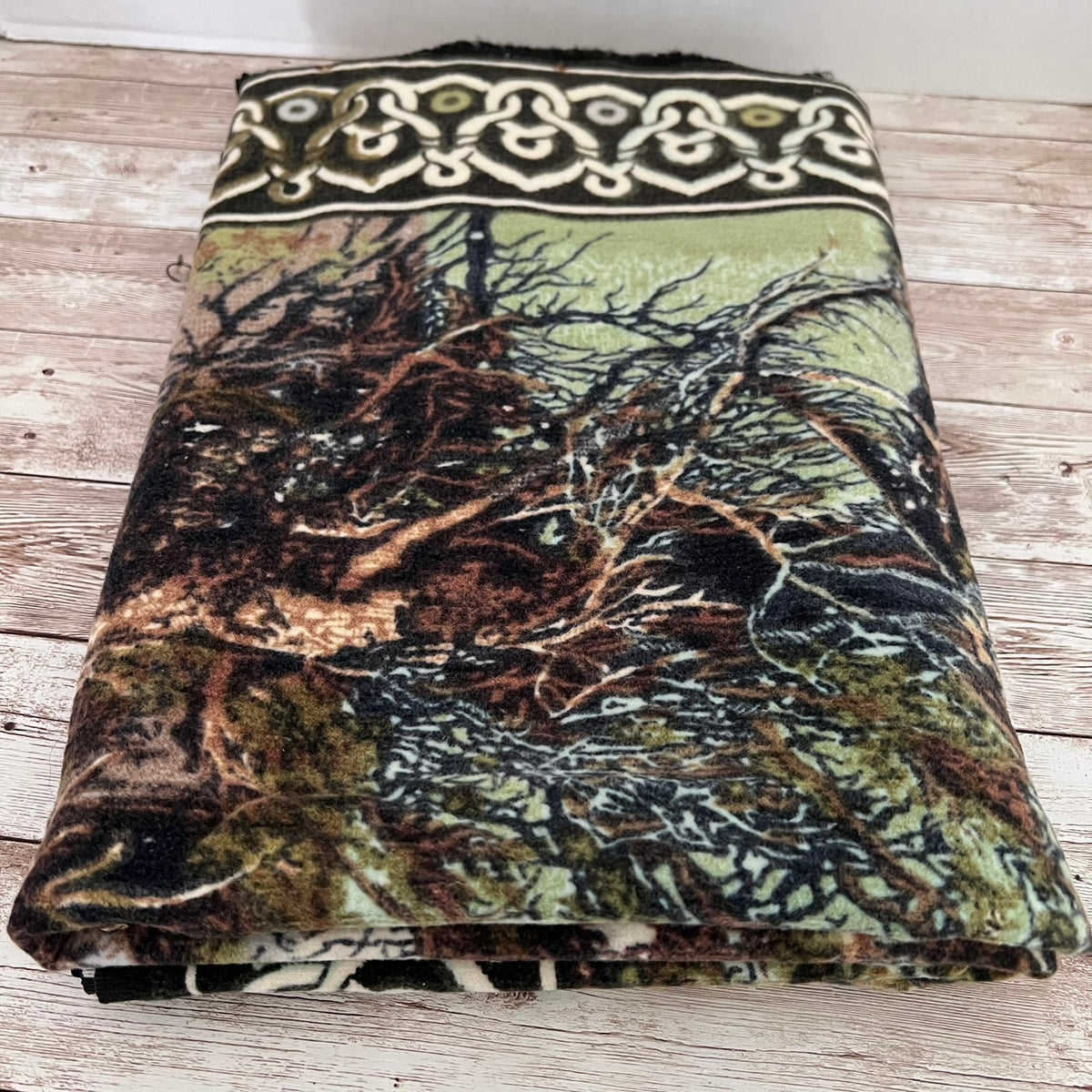 Vintage Printed Velour Scenic Forest & Lake Tapestry Wall Hanging 50x39 Rustic Cabin Lodge Decor