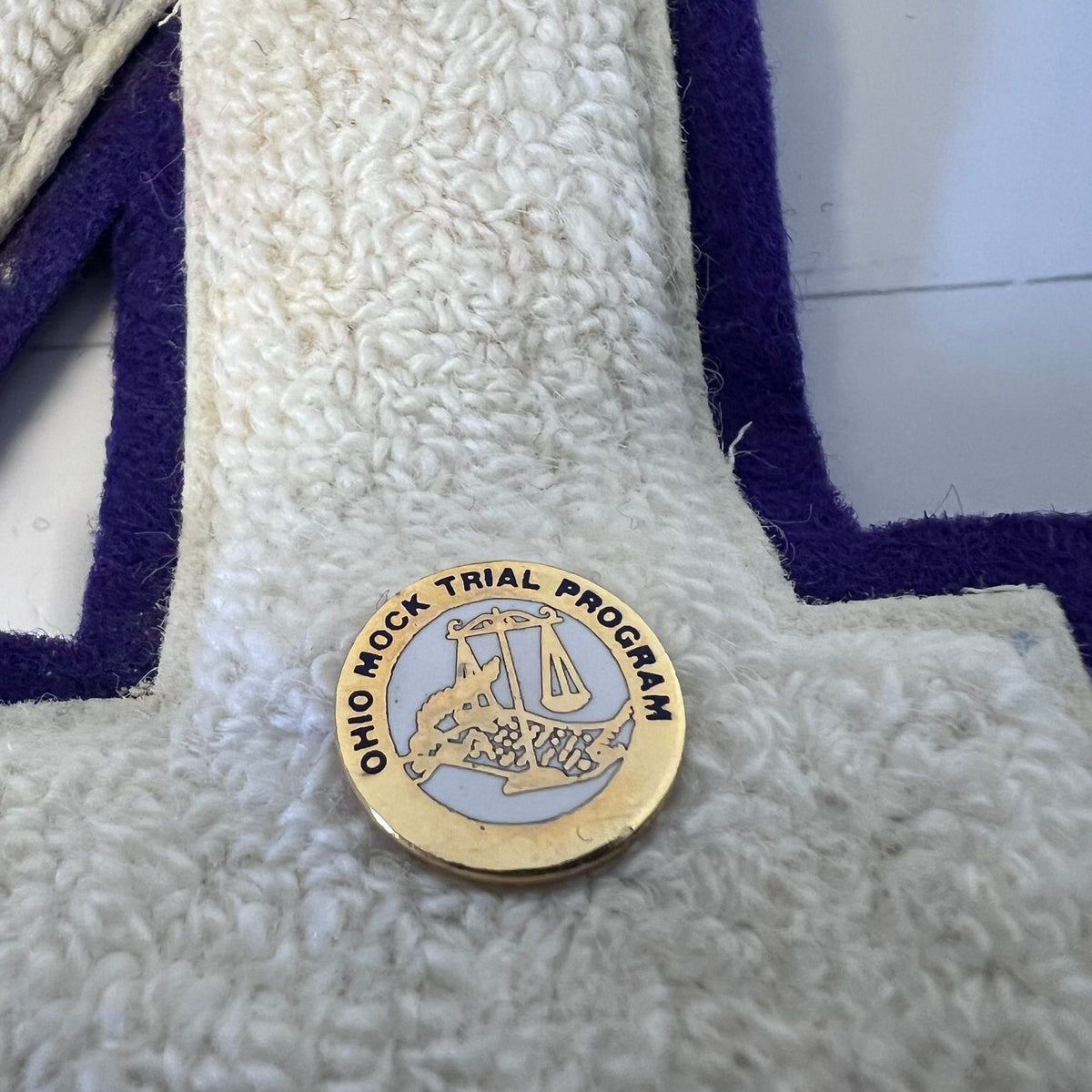 Vintage Heiden-Moden Letterman Patch M Purple Chenille Sports Pins Football Track