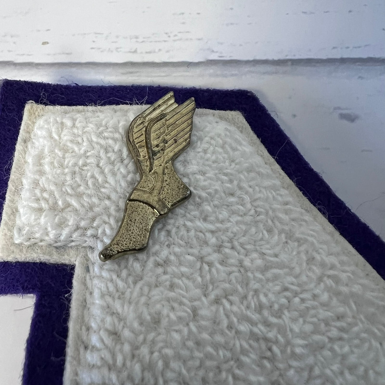 Vintage Heiden-Moden Letterman Patch M Purple Chenille Sports Pins Football Track