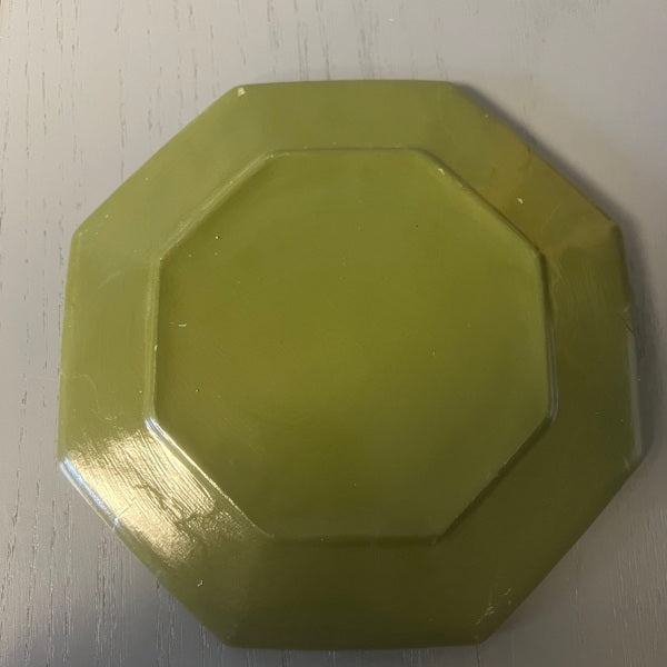 Vintage Octagonal Decoupage Bird Plate Collectible 8.5 inch