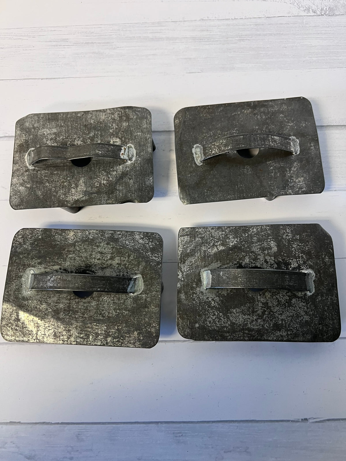 Vintage Tin Cookie Cutters Set of 4 Rabbit Chicken Horse Fish Farmhouse Kitchen
