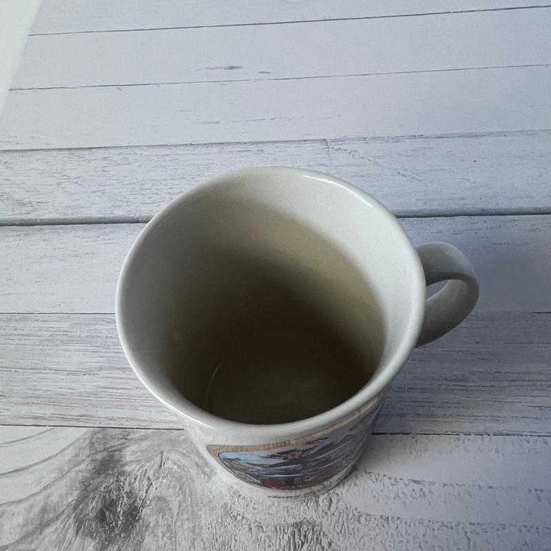Empty mug on a wooden surface
