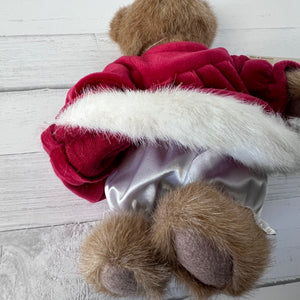red christmas dress bear collectible