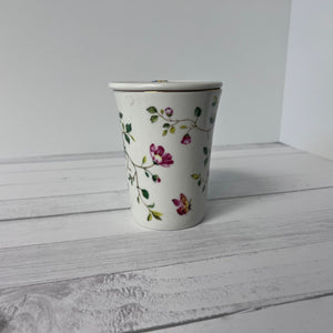 floral tea mug with lid
