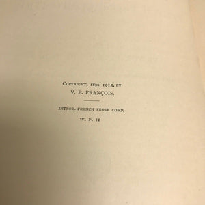 1915 Introductory French Prose Composition Book Francois