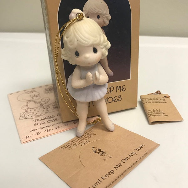 1986 Precious Moments Ballerina Ornament Lord Keep Me On My Toes