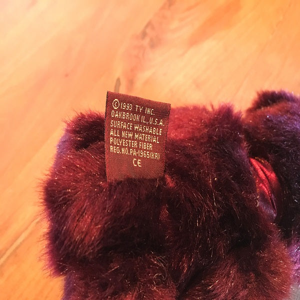 1993 Burgundy Bear Beanie Baby